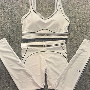 ALO Yoga White Set with Black Accents